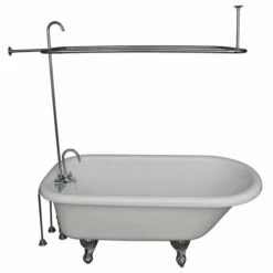 Barclay TKATR60-WCP1 Andover 60″ Acrylic Roll Top Tub Kit In White – Polished Chrome Accessories