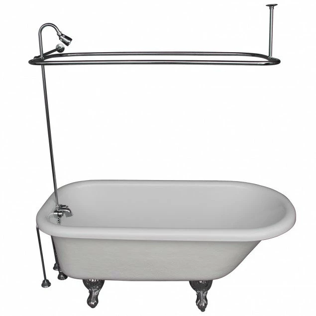 Barclay TKATR60-WCP5 Andover 60″ Acrylic Roll Top Tub Kit In White – Polished Chrome Accessories 1 Barclay TKATR60-WCP5 Andover 60″ Acrylic Roll Top Tub Kit In White – Polished Chrome Accessories