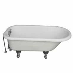 Barclay TKATR60-WCP7 Andover 60″ Acrylic Roll Top Premium Tub Kit In White – Polished Chrome Accessories