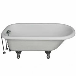 Barclay TKATR60-WCP8 Andover 60″ Acrylic Roll Top Tub Kit In White – Polished Chrome Accessories
