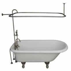 Barclay TKATR67-WBN2 Atlin 67″ Acrylic Roll Top Tub Kit In White – Brushed Nickel Accessories