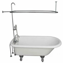 Barclay TKATR67-WCP2 Atlin 67″ Acrylic Roll Top Tub Kit In White – Polished Chrome Accessories