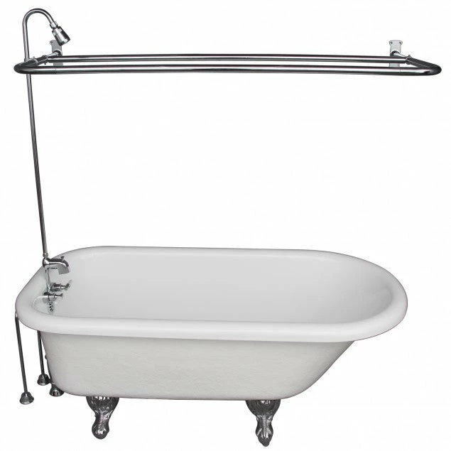 Barclay TKATR67-WCP4 Atlin 67″ Acrylic Roll Top Tub Kit In White – Polished Chrome Accessories 1 Barclay TKATR67-WCP4 Atlin 67″ Acrylic Roll Top Tub Kit In White – Polished Chrome Accessories