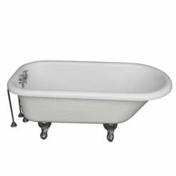 Barclay TKATR67-WCP7 Atlin 67″ Acrylic Roll Top Tub Kit In White – Polished Chrome Accessories