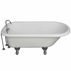 Barclay TKATR67-WCP9 Atlin 67″ Acrylic Roll Top Tub Kit In White – Polished Chrome Accessories