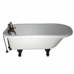 Barclay TKATR67-WCP1 Atlin 67″ Acrylic Roll Top Tub Kit In White – Polished Chrome Accessories