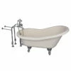 Barclay TKATS60-BCP1 Estelle 60″ Acrylic Slipper Tub Kit In Bisque – Polished Chrome Accessories