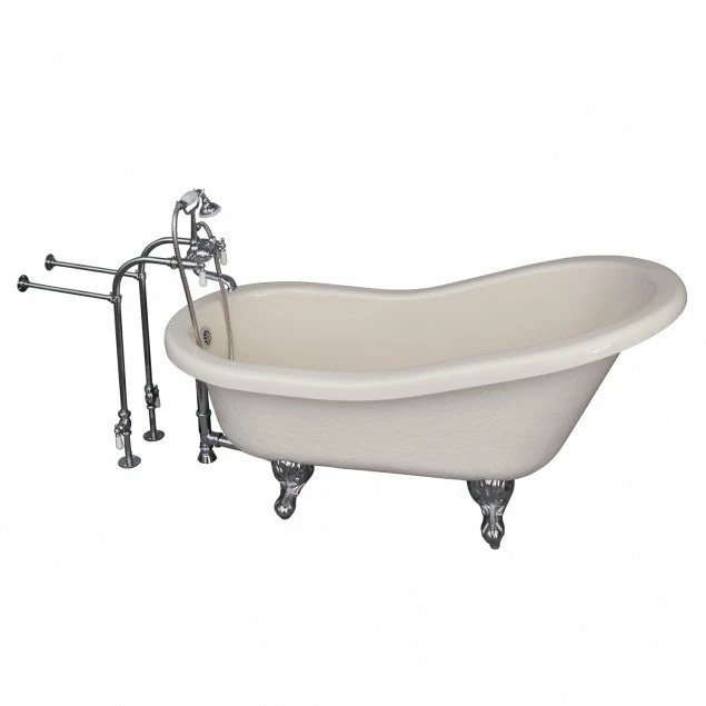 Barclay TKATS60-BCP1 Estelle 60″ Acrylic Slipper Tub Kit In Bisque – Polished Chrome Accessories 1 Barclay TKATS60-BCP1 Estelle 60″ Acrylic Slipper Tub Kit In Bisque – Polished Chrome Accessories