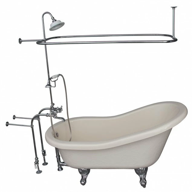 Barclay TKATS60-BCP4 Estelle 60″ Acrylic Slipper Tub Kit In Bisque – Polished Chrome Accessories 1 Barclay TKATS60-BCP4 Estelle 60″ Acrylic Slipper Tub Kit In Bisque – Polished Chrome Accessories