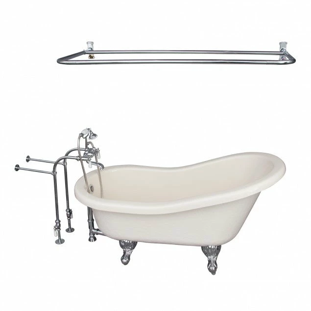 Barclay TKATS60-BCP5 Estelle 60″ Acrylic Slipper Tub Kit In Bisque – Polished Chrome Accessories 1 Barclay TKATS60-BCP5 Estelle 60″ Acrylic Slipper Tub Kit In Bisque – Polished Chrome Accessories