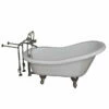 Barclay TKATS60-WBN2 Estelle 60″ Acrylic Slipper Tub Kit In White – Brushed Nickel Accessories