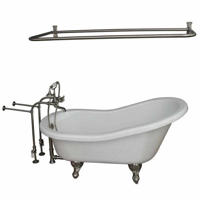 Barclay TKATS60-WBN6 Estelle 60″ Acrylic Slipper Tub Kit In White – Brushed Nickel Accessories 1 Barclay TKATS60-WBN6 Estelle 60″ Acrylic Slipper Tub Kit In White – Brushed Nickel Accessories