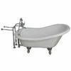Barclay TKATS60-WCP2 Estelle 60″ Acrylic Slipper Tub Kit In White – Polished Chrome Accessories