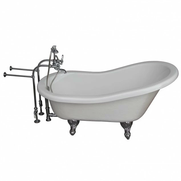 Barclay TKATS60-WCP2 Estelle 60″ Acrylic Slipper Tub Kit In White – Polished Chrome Accessories 1 Barclay TKATS60-WCP2 Estelle 60″ Acrylic Slipper Tub Kit In White – Polished Chrome Accessories