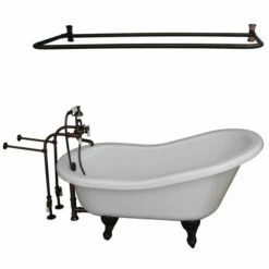 Barclay TKATS60-WORB5 Estelle 60″ Acrylic Slipper Tub Kit In White – Oil Rubbed Bronze Accessories