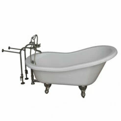 Barclay TKATS67-WBN2 Imogene 67″ Acrylic Slipper Tub Kit In White – Brushed Nickel Accessories