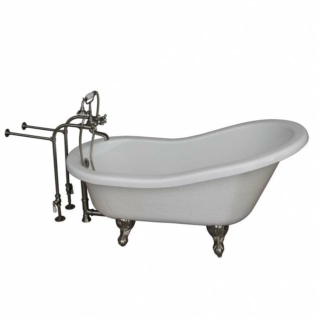 Barclay TKATS67-WBN2 Imogene 67″ Acrylic Slipper Tub Kit In White – Brushed Nickel Accessories 1 Barclay TKATS67-WBN2 Imogene 67″ Acrylic Slipper Tub Kit In White – Brushed Nickel Accessories