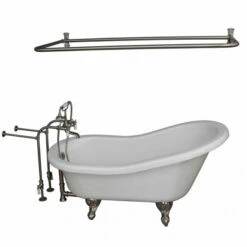 Barclay TKATS67-WBN5 Imogene 67″ Acrylic Slipper Tub Kit In White – Brushed Nickel Accessories