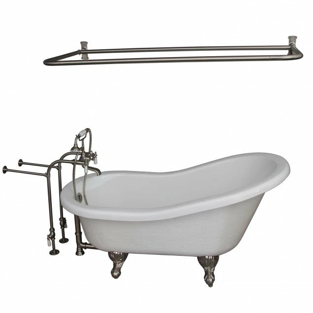 Barclay TKATS67-WBN5 Imogene 67″ Acrylic Slipper Tub Kit In White – Brushed Nickel Accessories 1 Barclay TKATS67-WBN5 Imogene 67″ Acrylic Slipper Tub Kit In White – Brushed Nickel Accessories