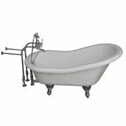 Barclay TKATS67-WCP1 Imogene 67″ Acrylic Slipper Tub Kit In White – Polished Chrome Accessories