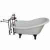 Barclay TKATS67-WORB1 Imogene 67″ Acrylic Slipper Tub Kit In White – Oil Rubbed Bronze