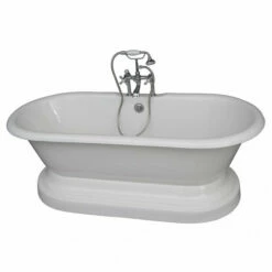 Barclay Columbus 61″ Cast Iron Double Roll Top Tub Kit -Hansgrohe Shop TKCTDRH61B CP2 635x635 1