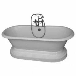 Barclay Duet 67″ Cast Iron Double Roll Top Tub Kit