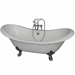 Barclay Marshall 71″ Cast Iron Double Slipper Clawfoot Tub Kit -Hansgrohe Shop TKCTDSH CP2 635x635 2