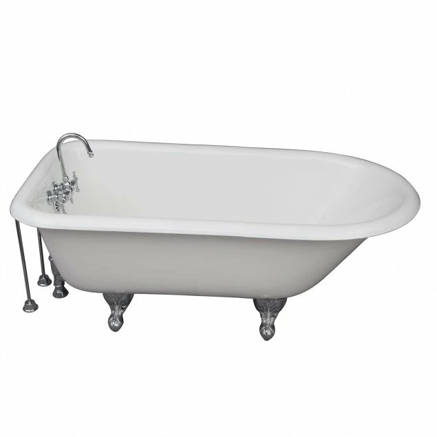 Barclay TKCTR60-CP10 Bartlett 60″ Cast Iron Roll Top Tub Kit – Polished Chrome Accessories 1 Barclay TKCTR60-CP10 Bartlett 60″ Cast Iron Roll Top Tub Kit – Polished Chrome Accessories