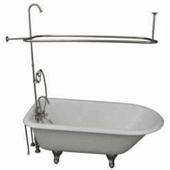 Barclay TKCTR60-SN1 Bartlett 60″ Cast Iron Roll Top Tub Kit – Brushed Nickel Accessories
