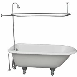 Barclay TKCTR67-CP3 Brocton 68″ Cast Iron Roll Top Tub Kit – Polished Chrome Accessories