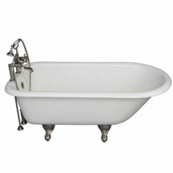 Barclay TKCTR7H60-SN1 Beecher 60″ Cast Iron Roll Top Tub Kit – Brushed Nickel Accessories