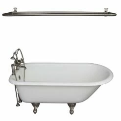 Barclay TKCTR7H67-SN6 Cadmus 68″ Cast Iron Roll Top Tub Kit – Brushed Nickel Accessories