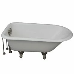 Barclay TKCTRH54-SN2 Antonio 55″ Cast Iron Roll Top Premium Tub Kit With Brushed Nickel Accessories
