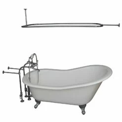 Barclay Icarus 67″ Cast Iron Slipper Tub Kit - No Holes