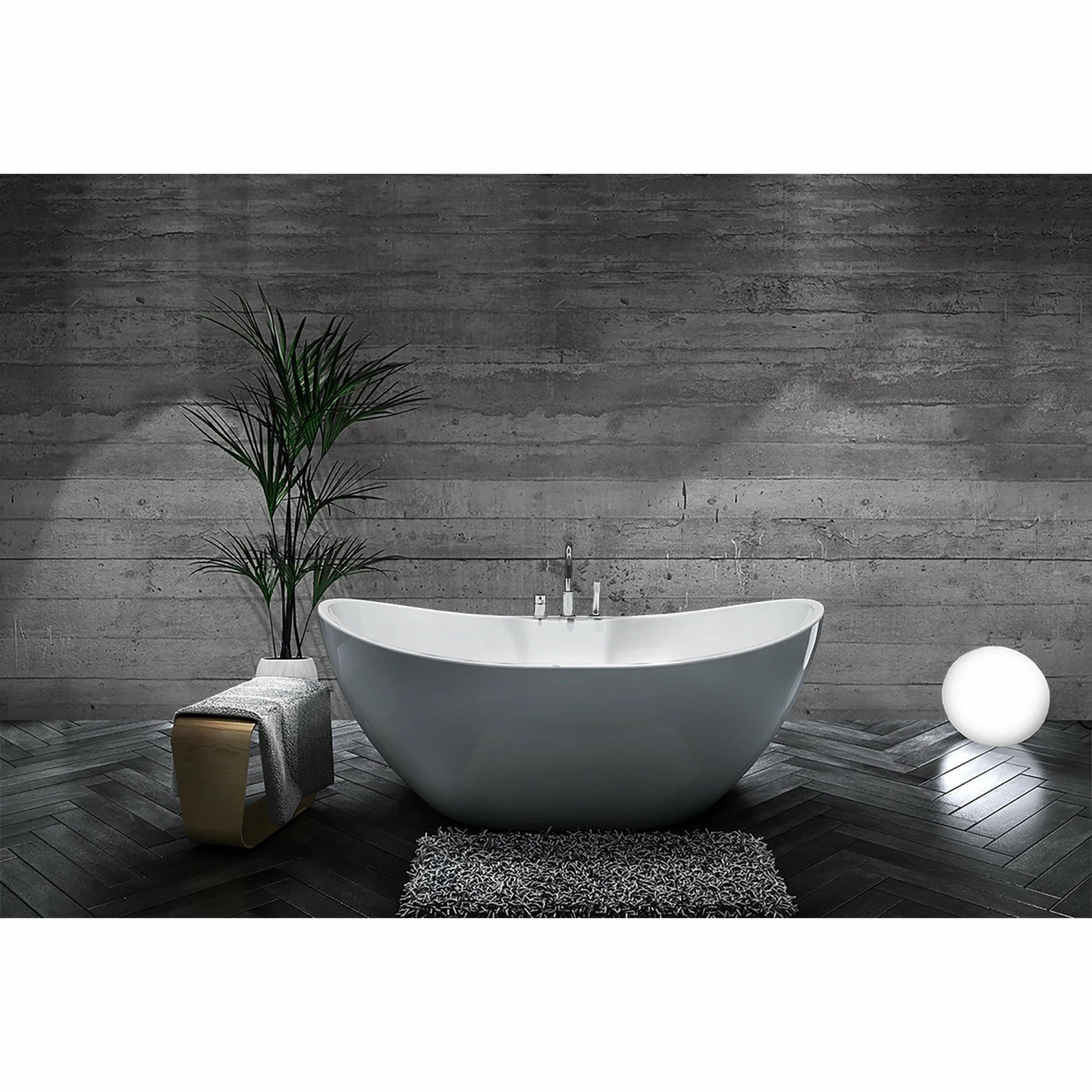 A & E Bath And Shower Turin Acrylic 69" Premium All-in-One Oval Freestanding Tub 2 A & E Bath And Shower Turin Acrylic 69" Premium All-in-One Oval Freestanding Tub - Image 2