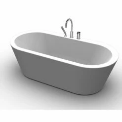 A & E Bath And Shower Una Acrylic 71" Premium Oval Freestanding Tub (NO FAUCET INCLUDED)