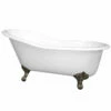 Kingston Brass Aqua Eden 61" Cast Iron Safe & Anti-Slide Slipper Freestanding Bathtub With 7" Faucet Drillings - NHVCT7D653129