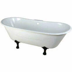 Kingston Brass Aqua Eden 67" Cast Iron Double Slipper Clawfoot Freestanding Bathtub 12 Kingston Brass Aqua Eden 67" Cast Iron Double Slipper Clawfoot Freestanding Bathtub -Hansgrohe Shop VCT7D6728NH5