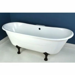 Kingston Brass Aqua Eden 67" Cast Iron Double Slipper Clawfoot Freestanding Bathtub 13 Kingston Brass Aqua Eden 67" Cast Iron Double Slipper Clawfoot Freestanding Bathtub -Hansgrohe Shop VCT7D6728NH5 CS