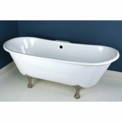 Kingston Brass Aqua Eden 67" Cast Iron Double Slipper Clawfoot Freestanding Bathtub 16 Kingston Brass Aqua Eden 67" Cast Iron Double Slipper Clawfoot Freestanding Bathtub -Hansgrohe Shop VCT7D6728NH8 CS