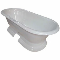 Kingston Brass Aqua Eden 72" Cast Iron Double Ended Pedestal Freestanding Bathtub - VCTND723224