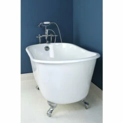Kingston Brass Aqua Eden 53" Cast Iron Slipper Clawfoot Bathtub - VCTND5328NT -Hansgrohe Shop VCTND5328NT1 CS1