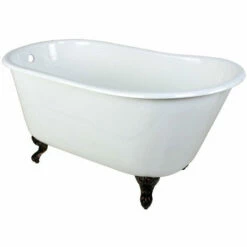 Kingston Brass Aqua Eden 53" Cast Iron Slipper Clawfoot Bathtub - VCTND5328NT -Hansgrohe Shop VCTND5328NT5