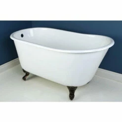Kingston Brass Aqua Eden 53" Cast Iron Slipper Clawfoot Bathtub - VCTND5328NT -Hansgrohe Shop VCTND5328NT5 CS