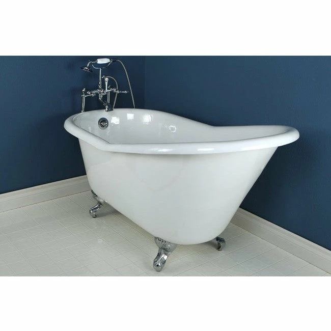 Kingston Brass Aqua Eden 60" Cast Iron Slipper Clawfoot Freestanding Bathtub 6 Kingston Brass Aqua Eden 60" Cast Iron Slipper Clawfoot Freestanding Bathtub - Image 6