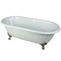 Kingston Brass Aqua Eden 66" Cast Iron Double Ended Clawfoot Bathtub - VCTND663013NB -Hansgrohe Shop VCTND663013NB8 79da7289 0743 48a7 ae21 fcfe589d57f0