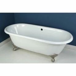 Kingston Brass Aqua Eden 66" Cast Iron Double Ended Clawfoot Bathtub - VCTND663013NB -Hansgrohe Shop VCTND663013NB8 CS 1a814f7a 47d8 43e5 96e1 75dc1ebc5469