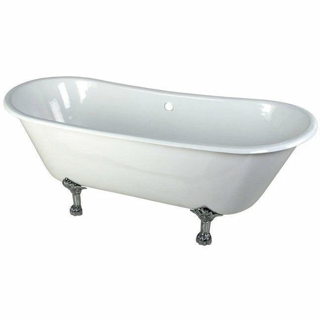 Kingston Brass Aqua Eden 67" Cast Iron Double Slipper Clawfoot Freestanding Bathtub 1 Kingston Brass Aqua Eden 67" Cast Iron Double Slipper Clawfoot Freestanding Bathtub