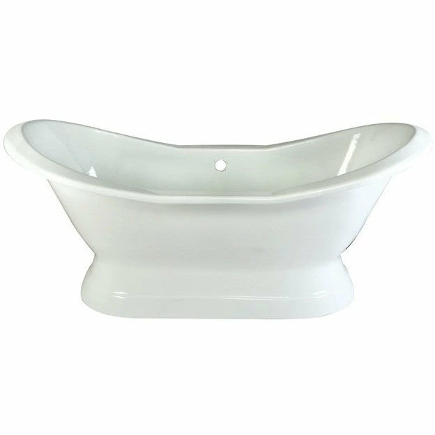 Kingston Brass Aqua Eden 72" Cast Iron Double Slipper Pedestal Freestanding Bathtub 1 Kingston Brass Aqua Eden 72" Cast Iron Double Slipper Pedestal Freestanding Bathtub